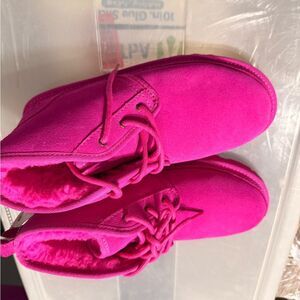 UGG Neon Pink Suede Boots